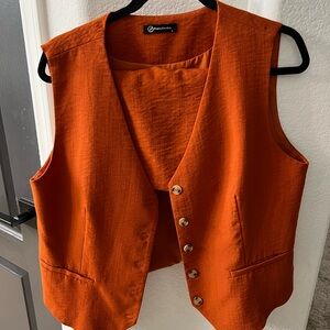 Orange Button-Up Vest